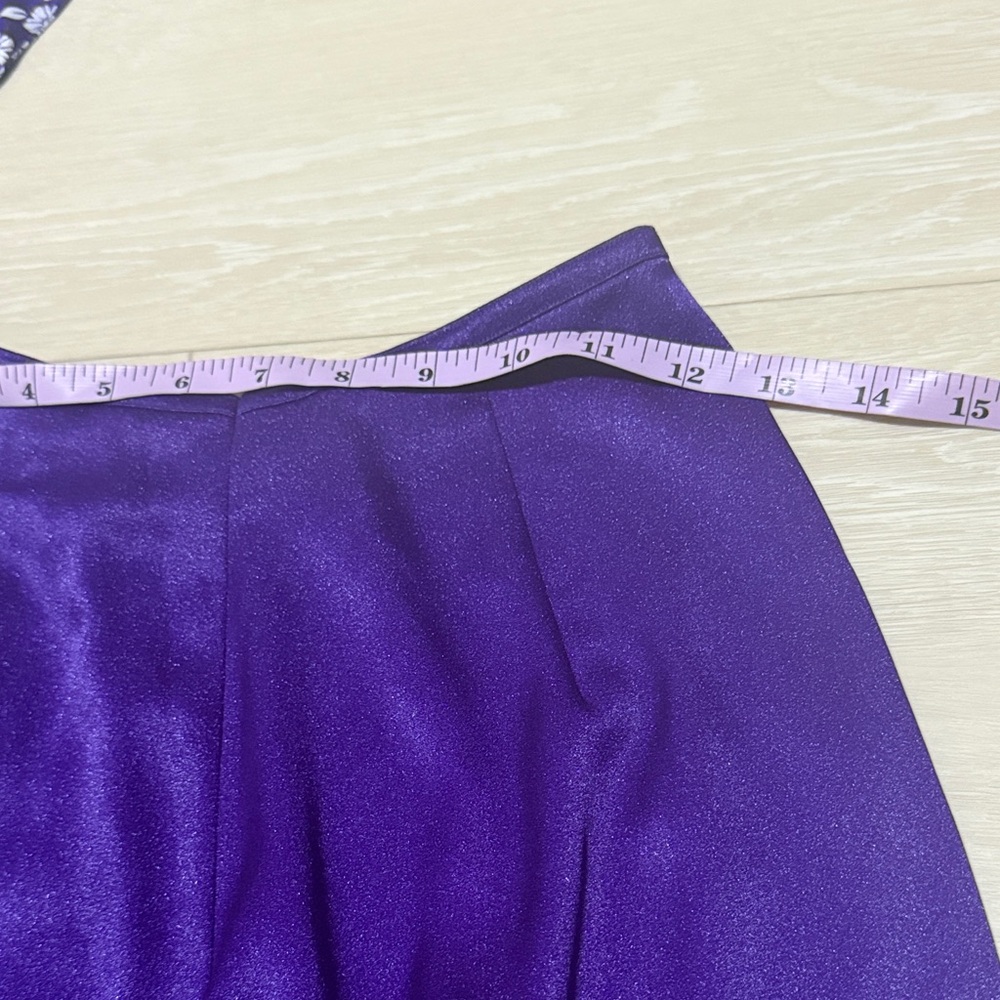 Purple White Floral Ao Dai Top And Pants Set of 2 - Picture 4 of 9
